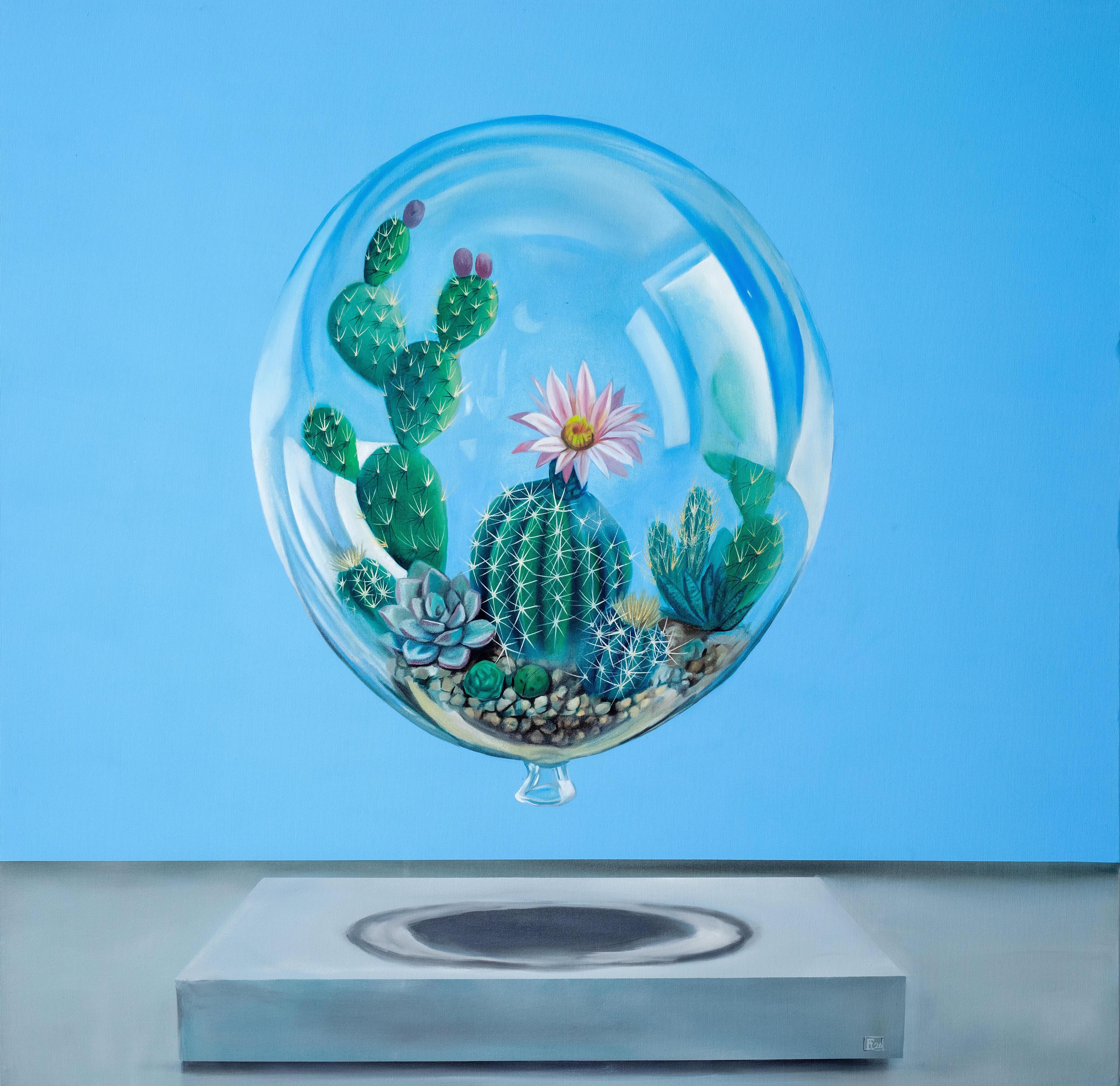 Dokun-Ma (Flying glass balloon)  Tuval Üzerine Yağlıboya  100X100cm