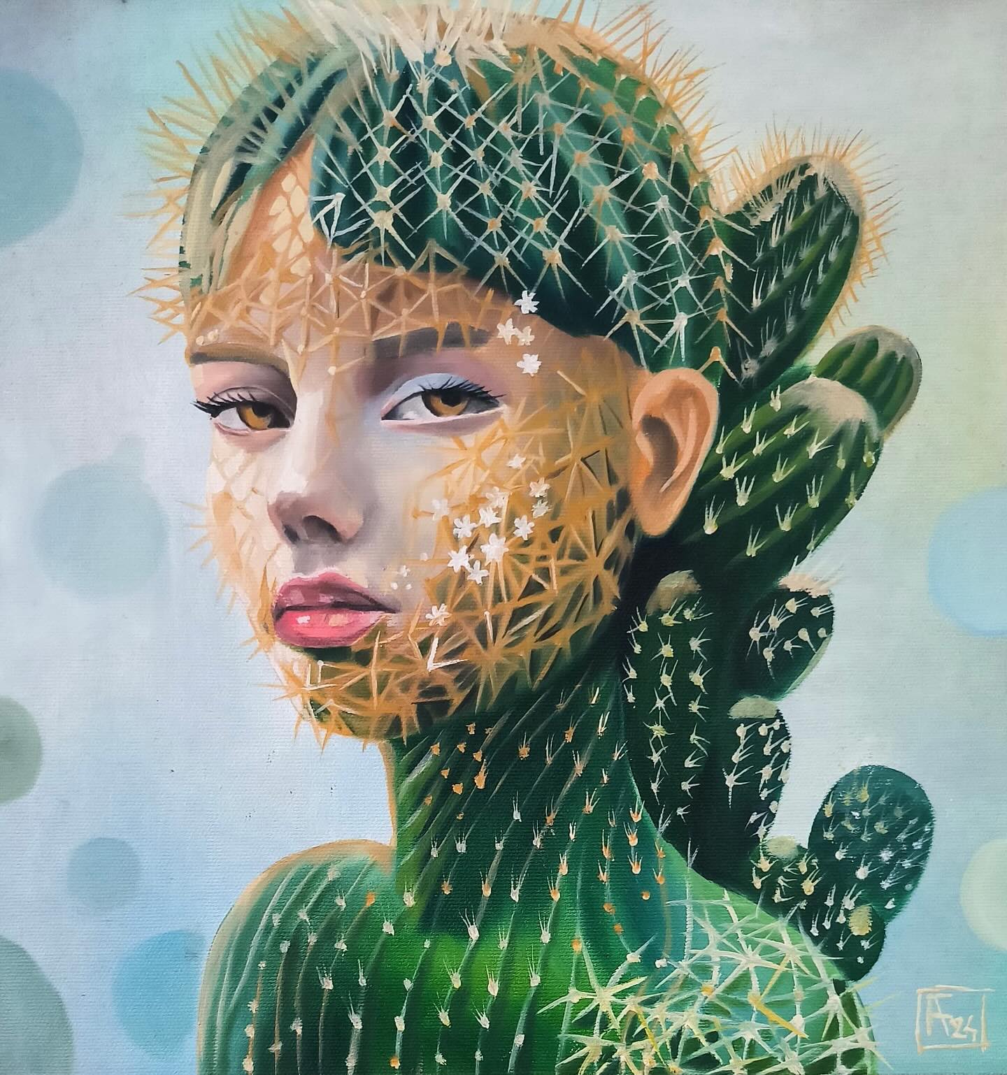 Tuval üzerine yağlıboya 30 x 30 cm