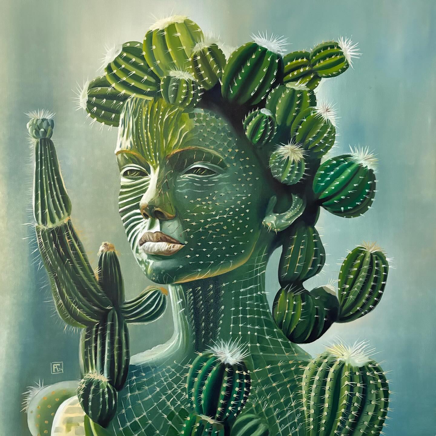 Dokun-ma, 2024 tuval üzerine yağlıboya 80 x 80 cm