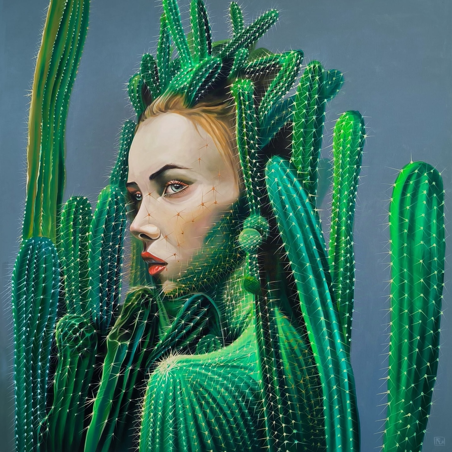 Dokun-ma, 2024 tuval üzerine yağlıboya/oil on canvas, 100x100 cm